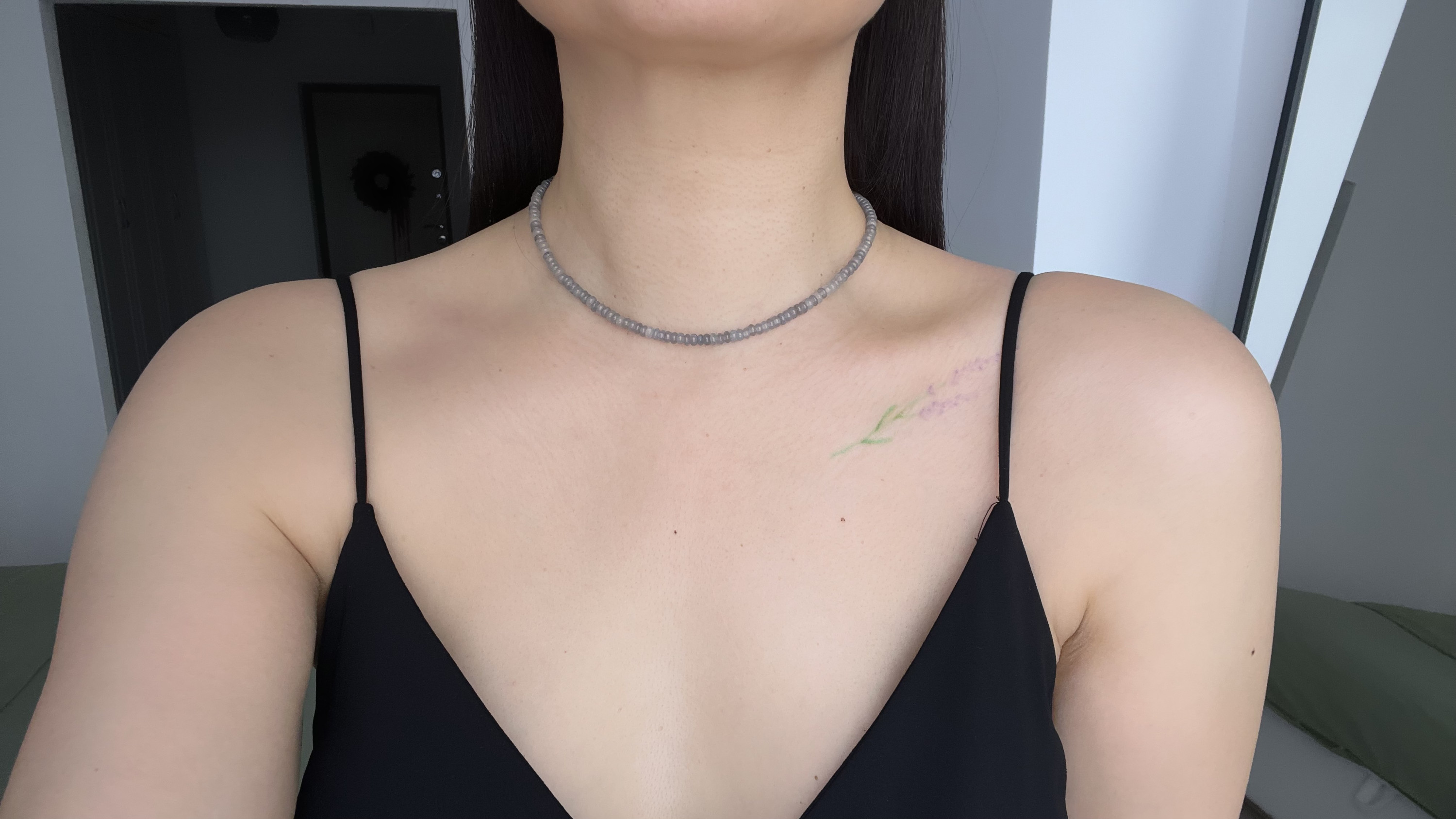 Чокер серый агат