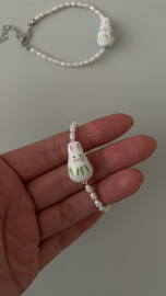 Браслет пасхальный зайчик в серебре